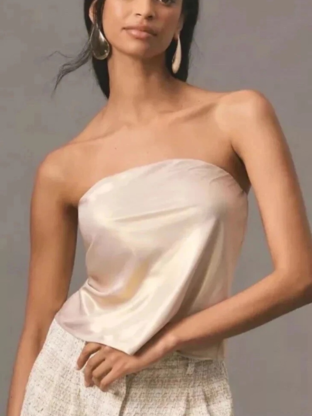 Anthropologie Shine Tube Top Plus Size 2X New NWT Pearl Strapless RARE GORGEOUS